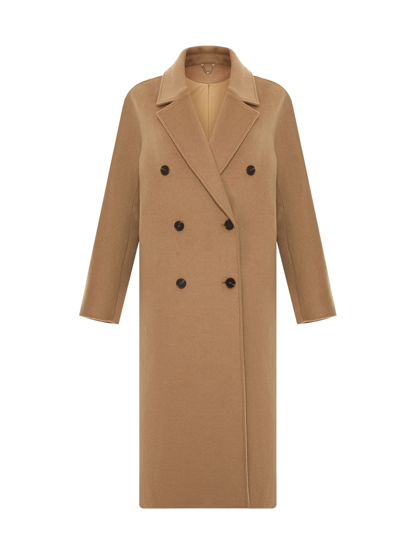 Двубортное пальто с шерстью