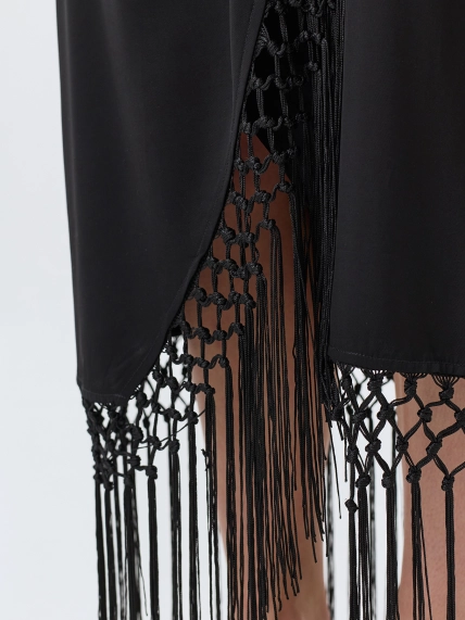 Юбка на запах с бахромой