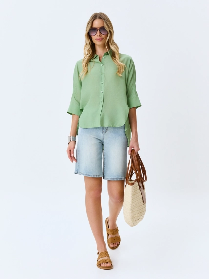 Воздушная блузка с укороченными рукавами