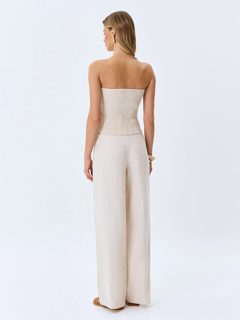 Фактурные брюки из смесового льна