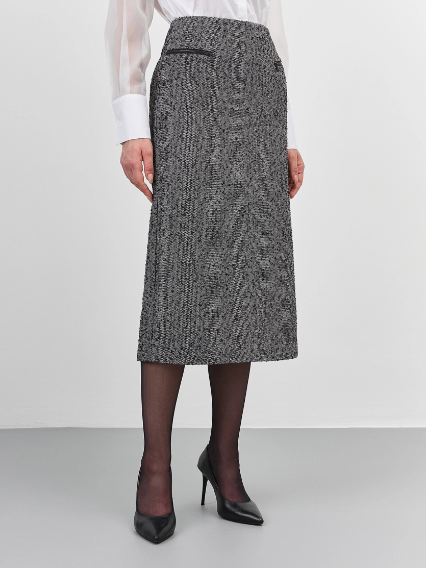 Прямая юбка из твида