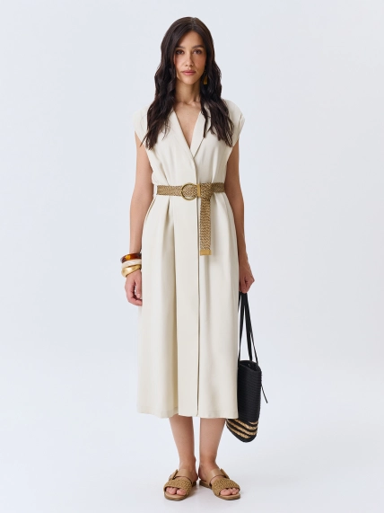 Платье-миди с акцентным поясом