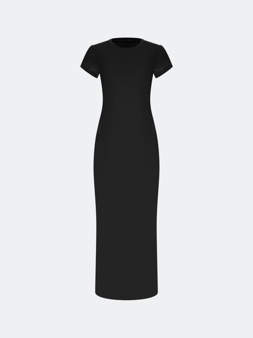 Трикотажное платье-макси