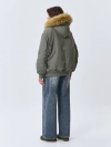 Oversize бомбер с меховым капюшоном