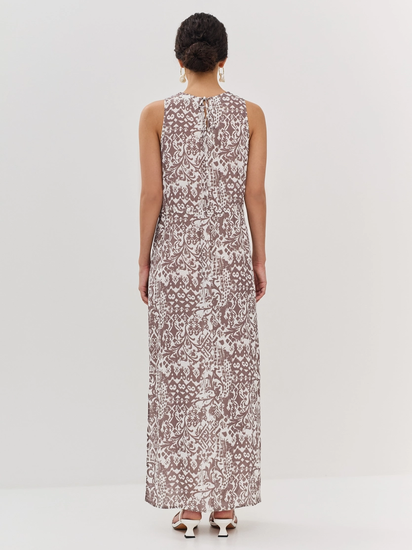 Платье макси  с этническим принтом