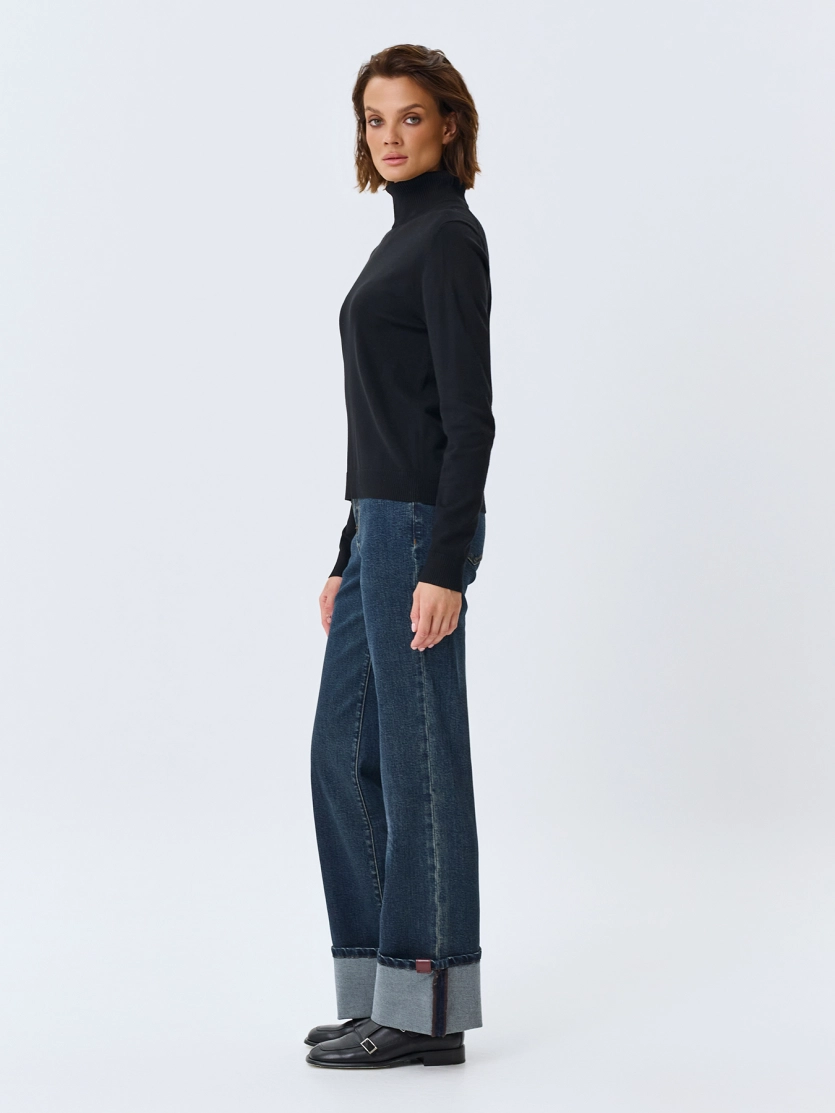 Джинсы Straight fit с широкими отворотами