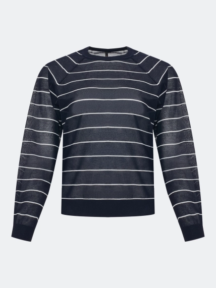 Полупрозрачный джемпер в тонкую полоску