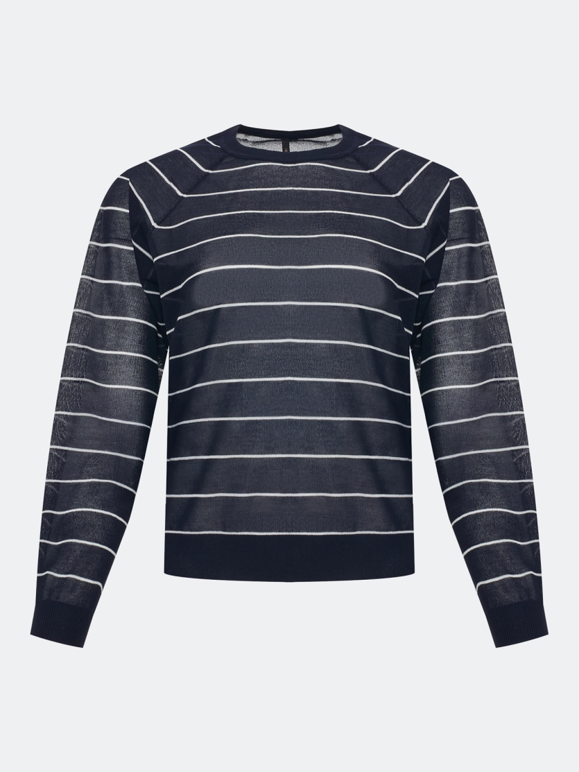 Полупрозрачный джемпер в тонкую полоску