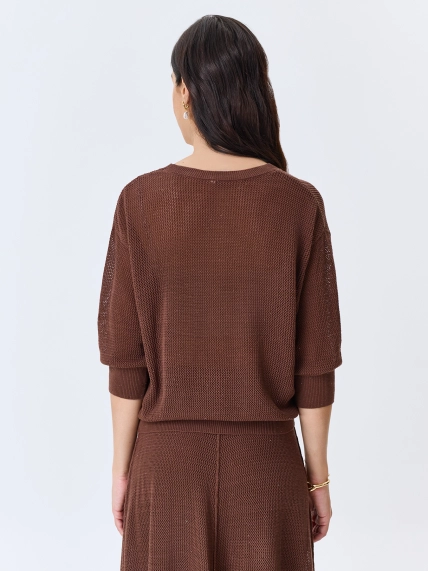 Ажурный джемпер с мерцающими пайетками