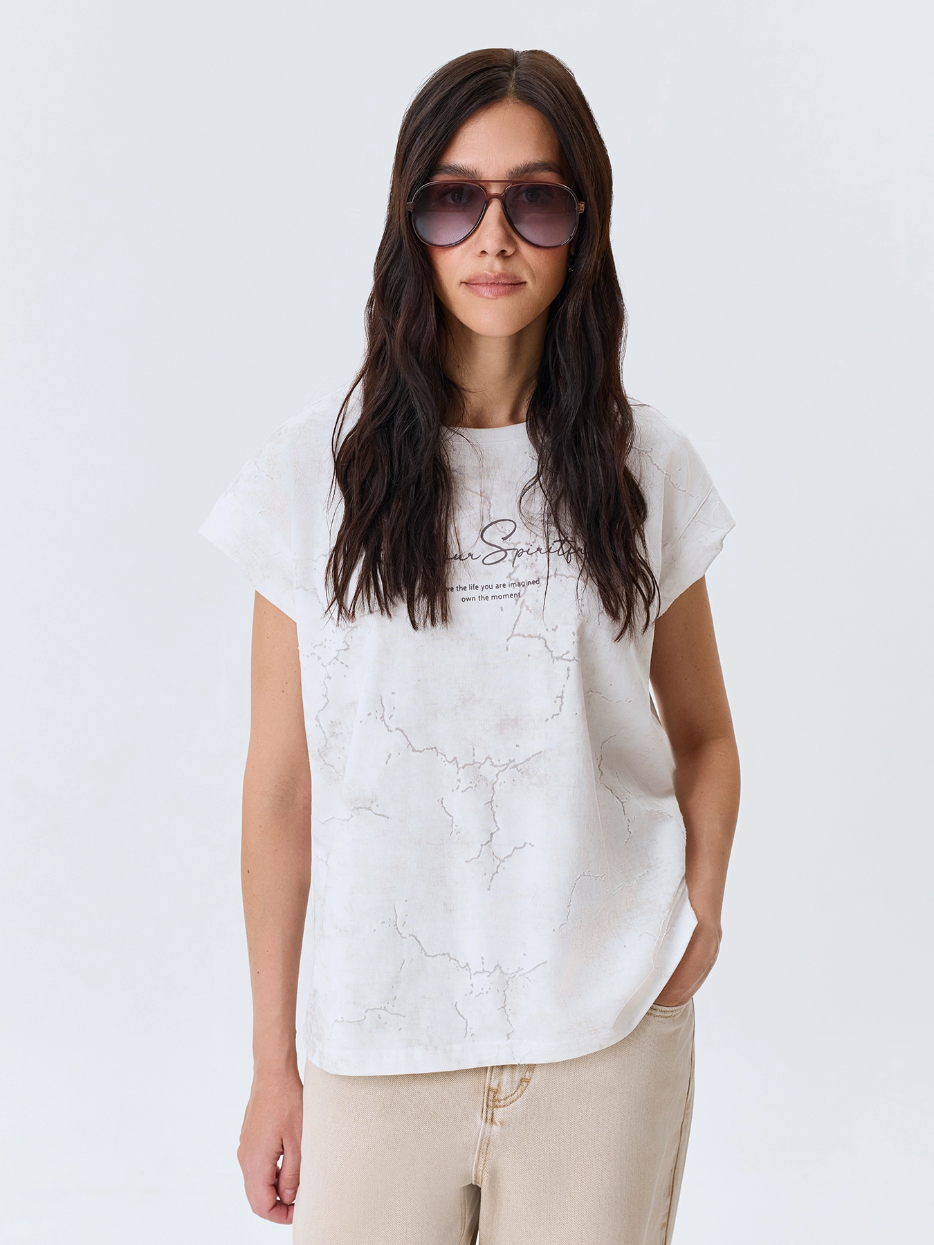 Футболка с мраморным принтом SAVAGE