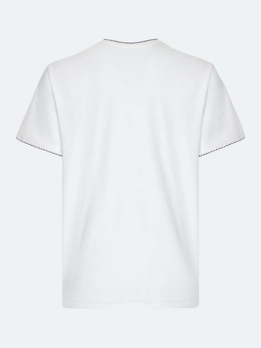 Футболка из тенселя с деликатной вышивкой