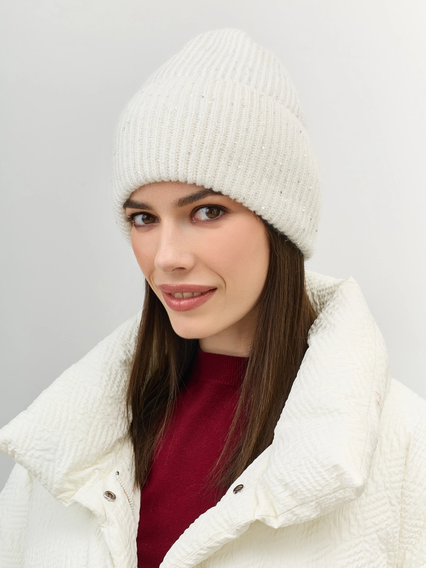 Шапка бини с широким отворотом