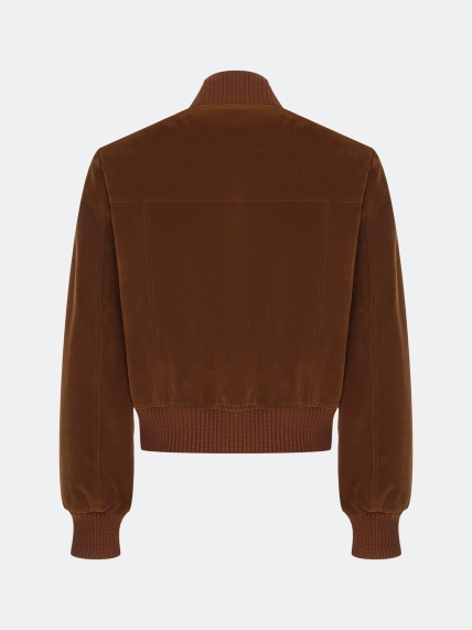 Укороченный жакет из искусственной замши