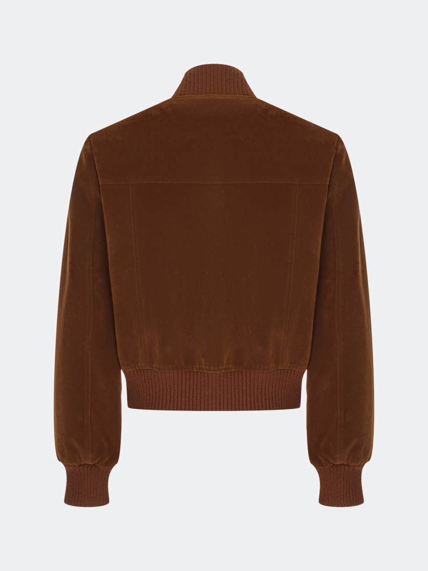 Укороченный жакет из искусственной замши