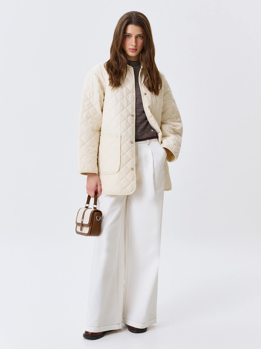 Укороченное пальто из смесового хлопка