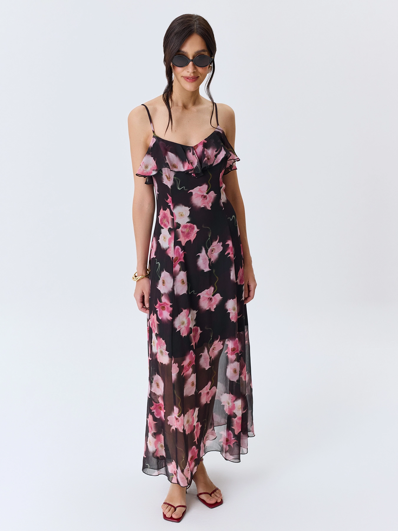 Романтичное платье с ярким цветочным принтом SAVAGE