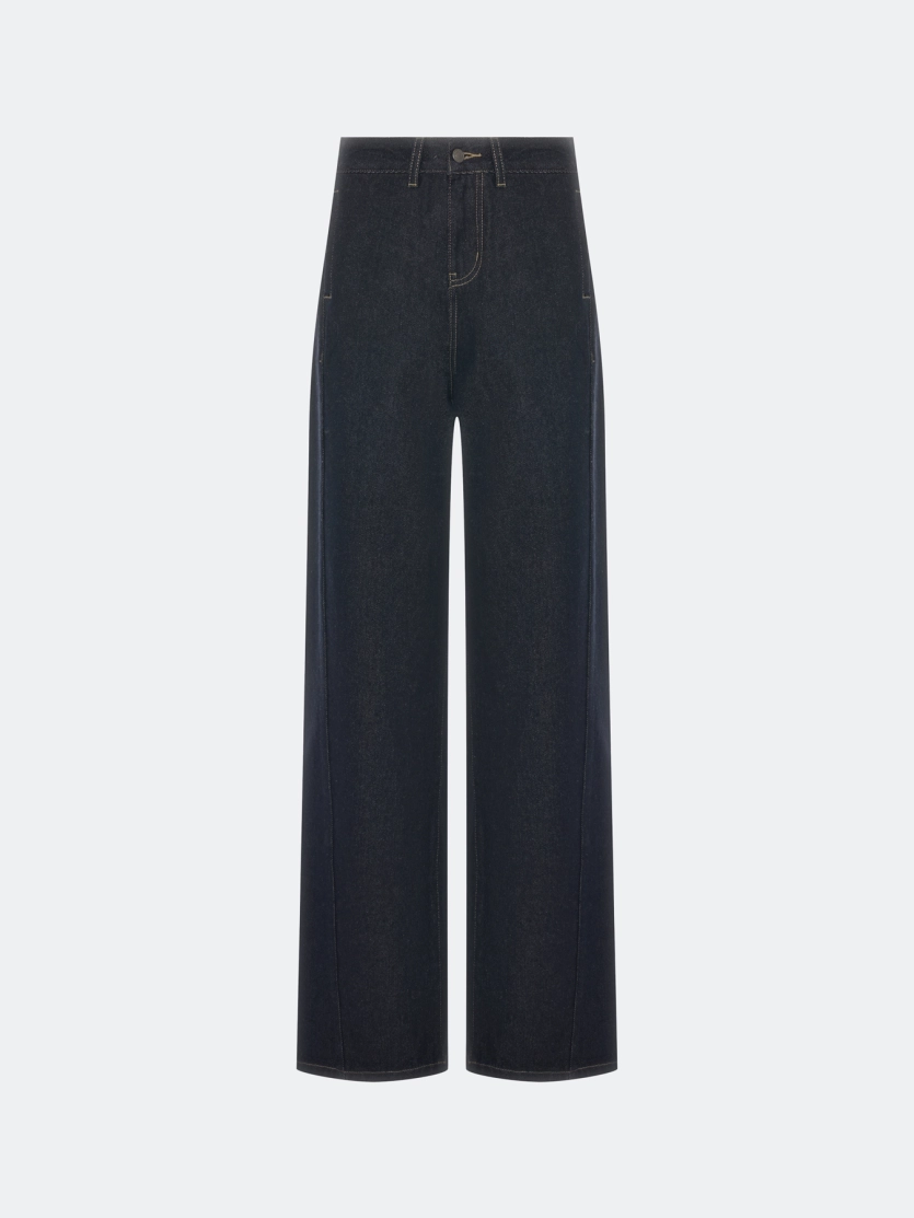 Широкие джинсы с контрастными швами