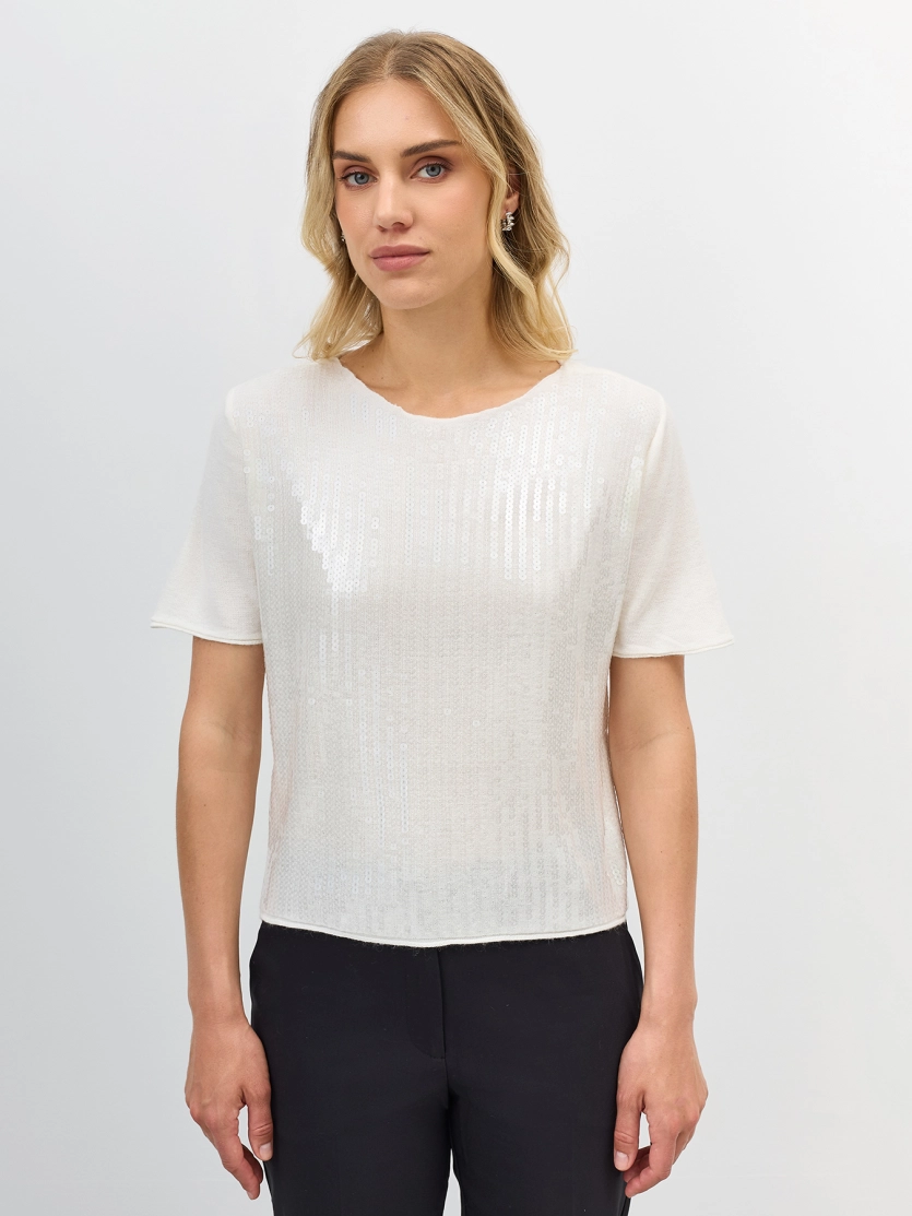 Джемпер с деликатными пайетками