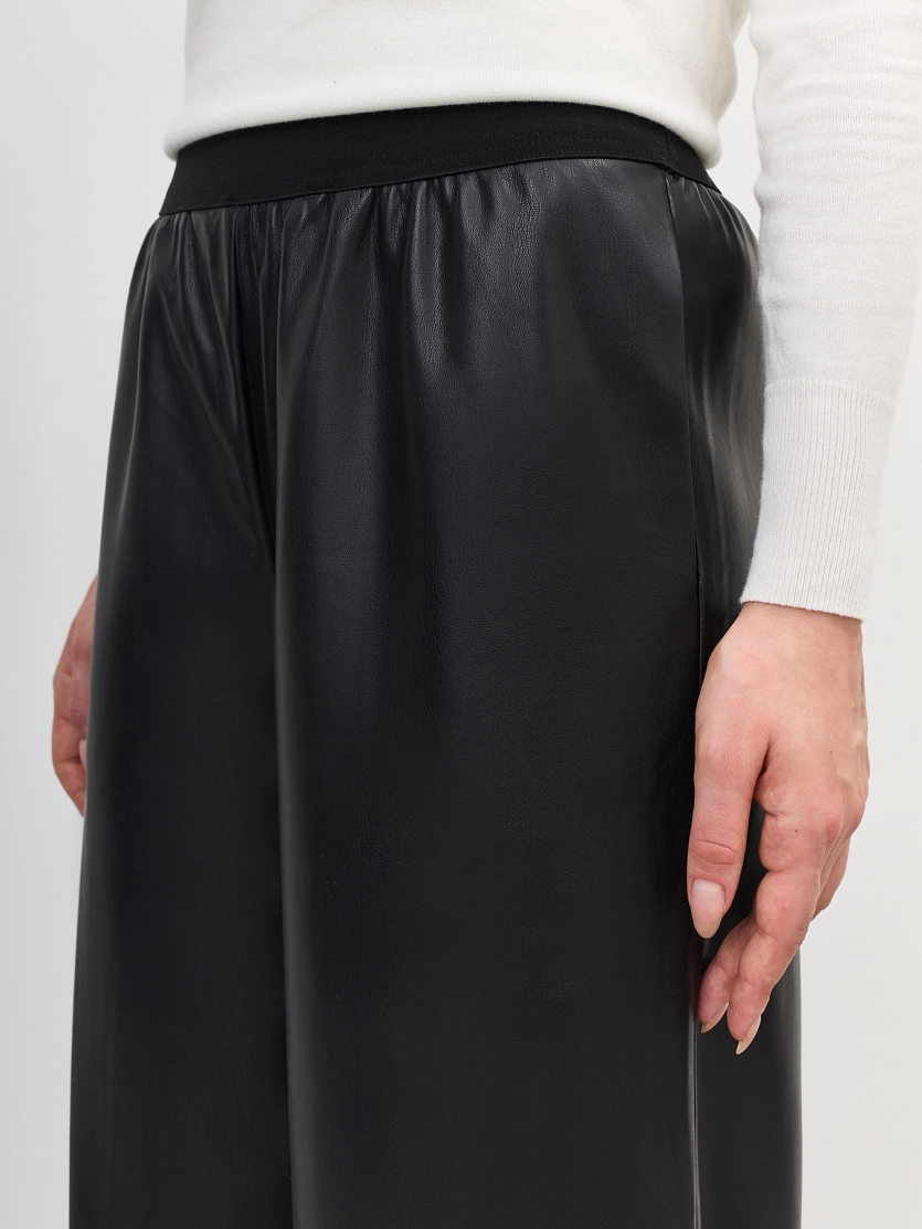Брюки палаццо из экокожи