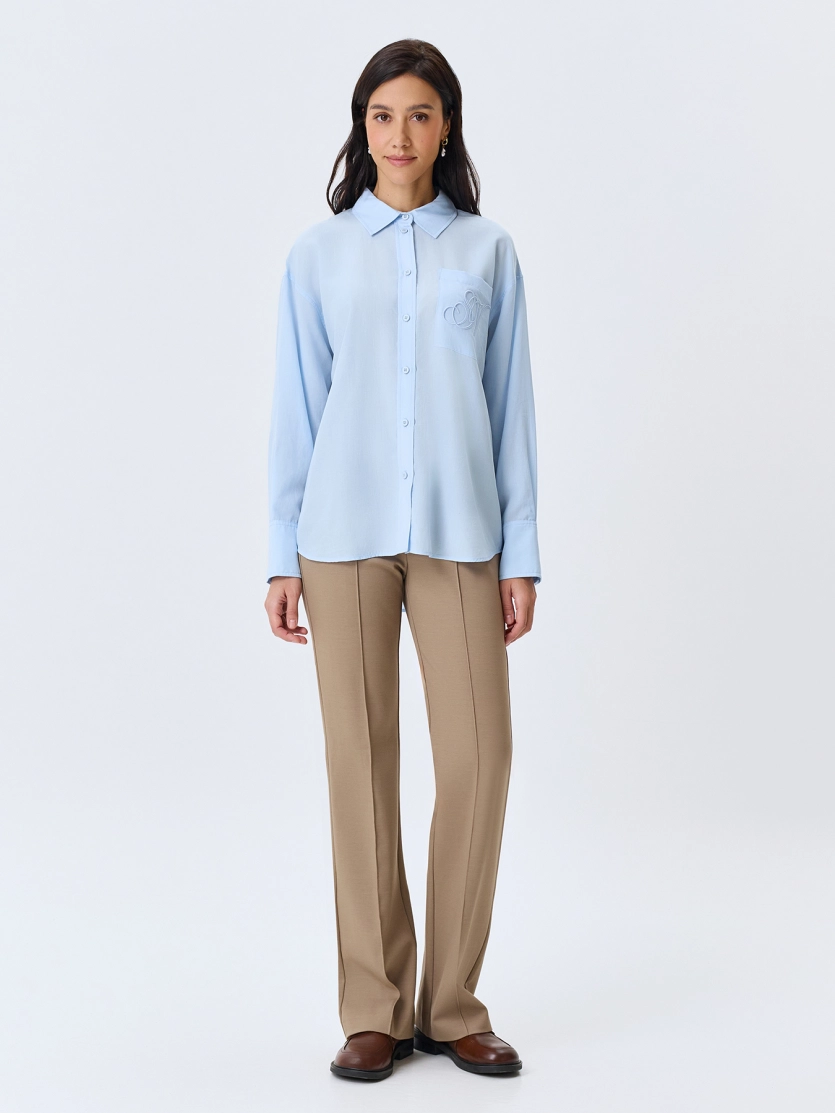 Брюки из джерси с простроченными стрелками