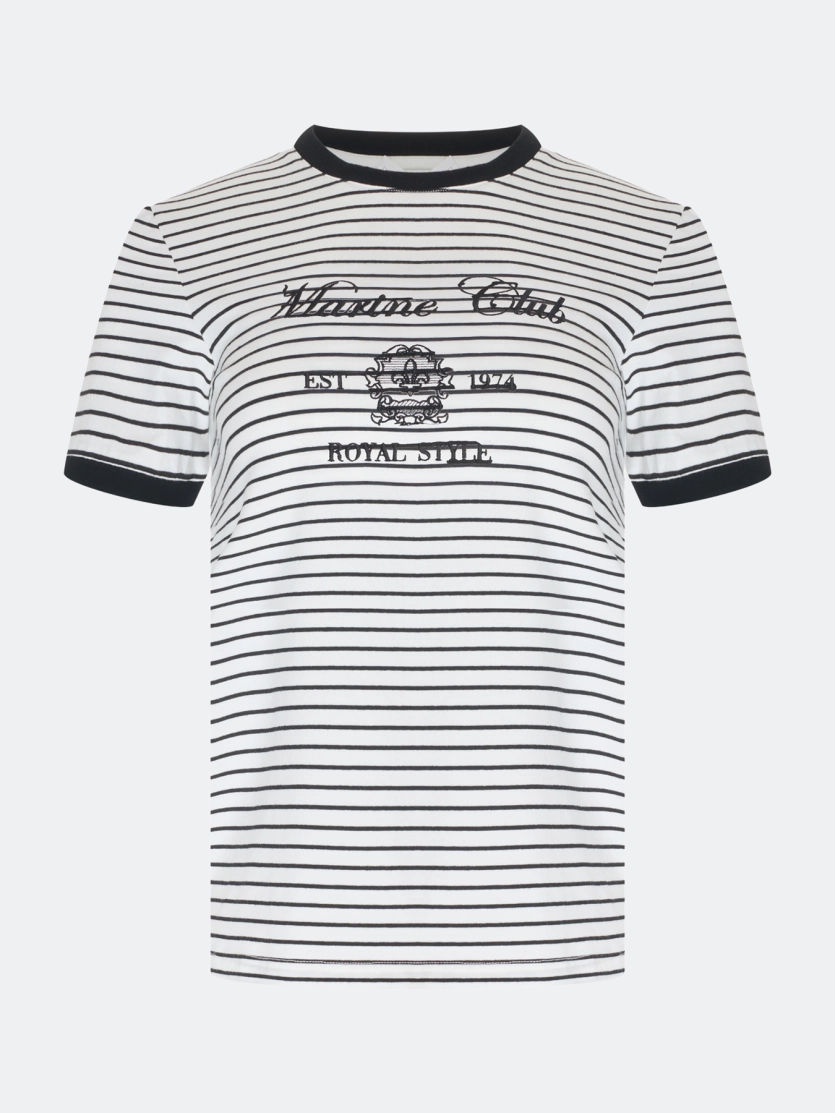 Футболка в полоску с вышивкой