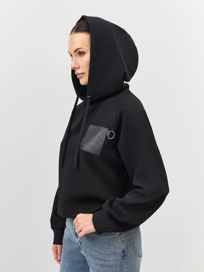 Худи с декором из экокожи