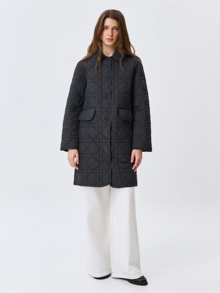 Укороченное стеганое пальто