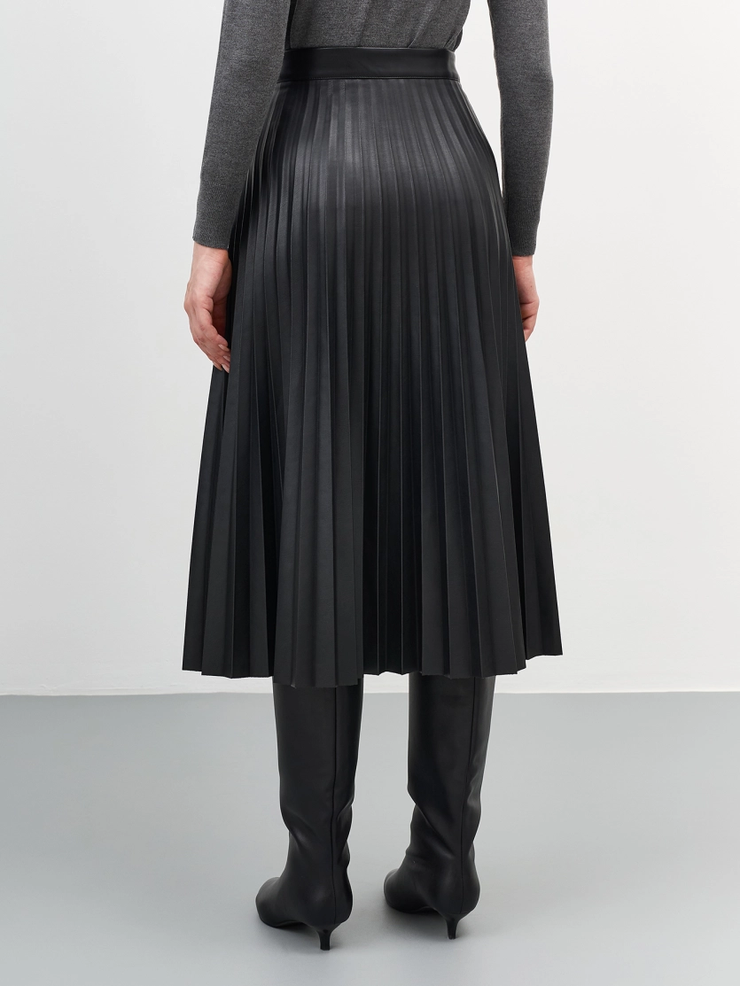 Юбка-плиссе из экокожи