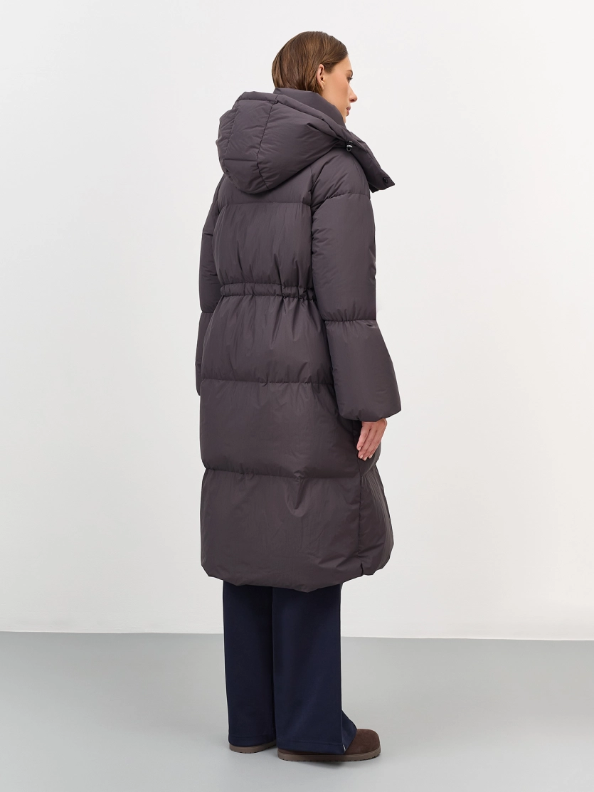 Пуховик из нейлона с крэш эффектом