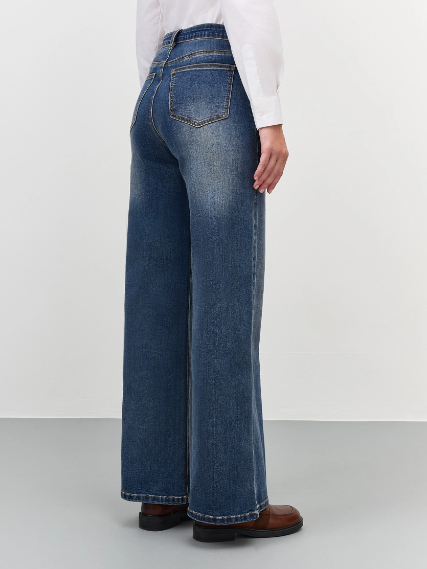 Широкие джинсы с деликатной варкой