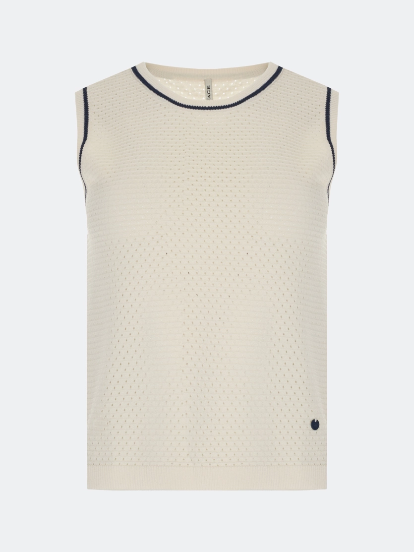 Ажурный топ с контрастными кантами