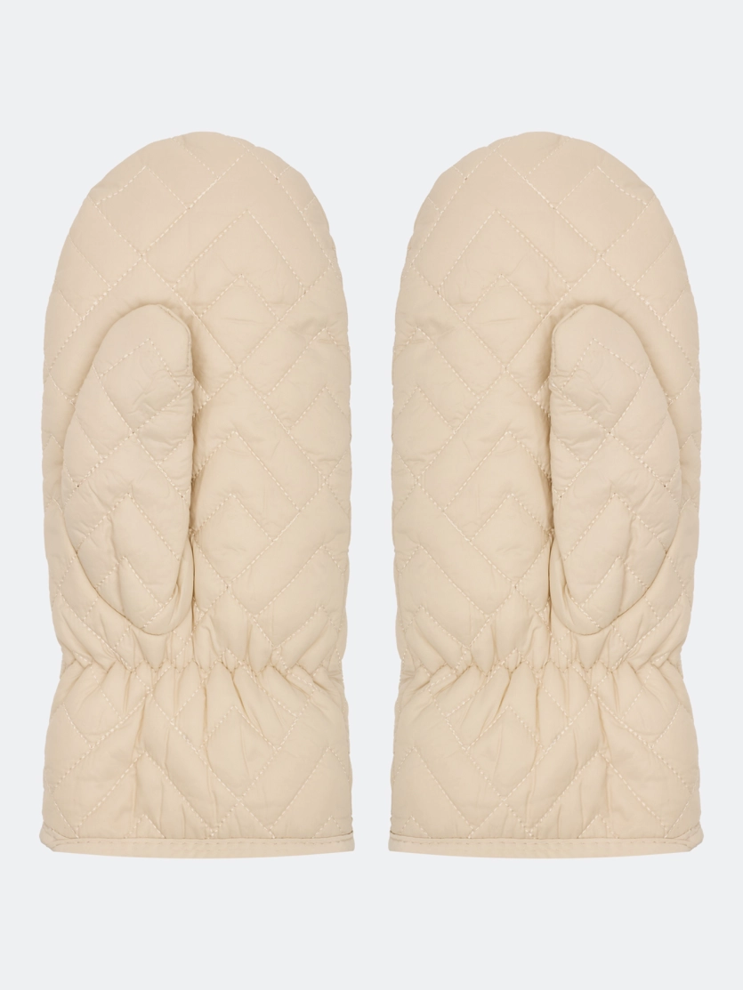 Утепленные варежки с ромбовидной стежкой