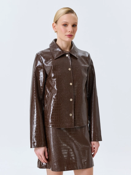 Жакет из фактурной искусственной кожи 