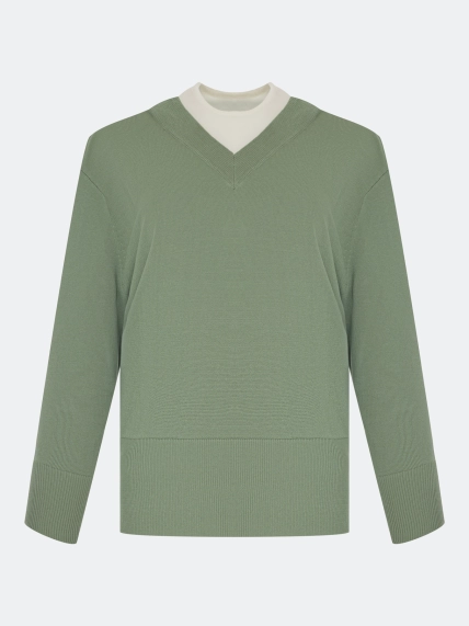 Джемпер с имитацией многослойности