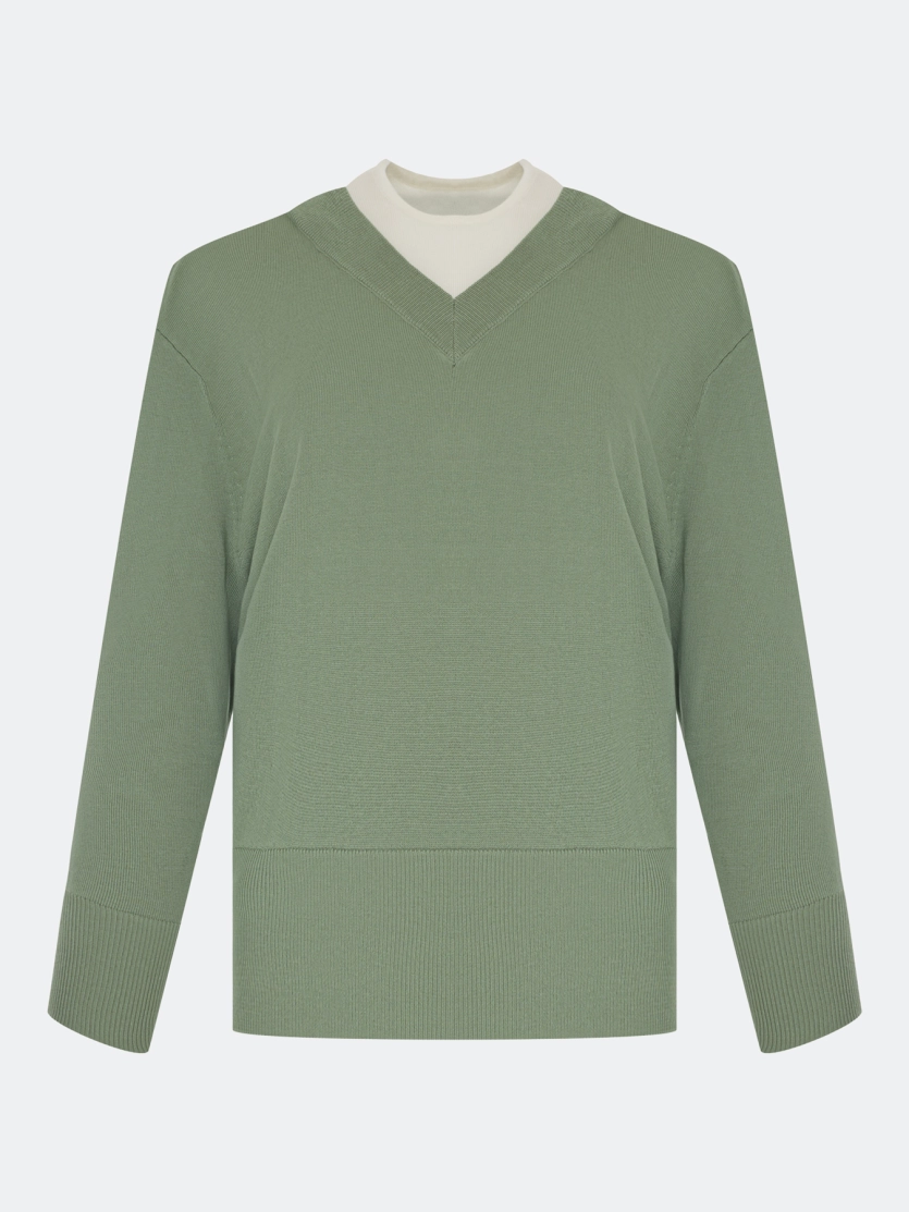 Джемпер с имитацией многослойности