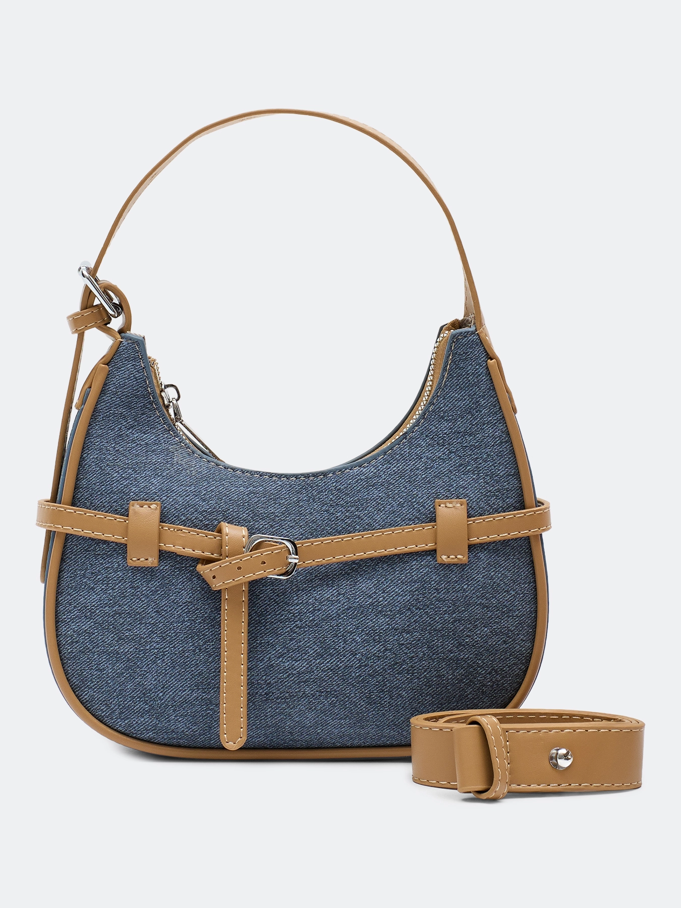 Сумка-багет с акцентными ремешками SAVAGE