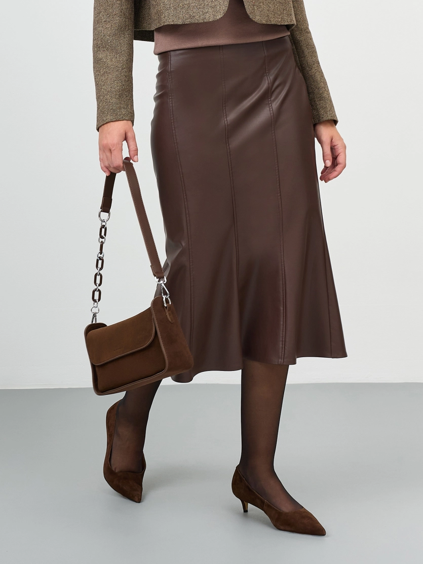 Юбка-годе из экокожи