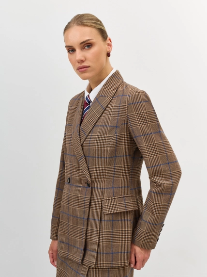 Двубортный жакет в клетку