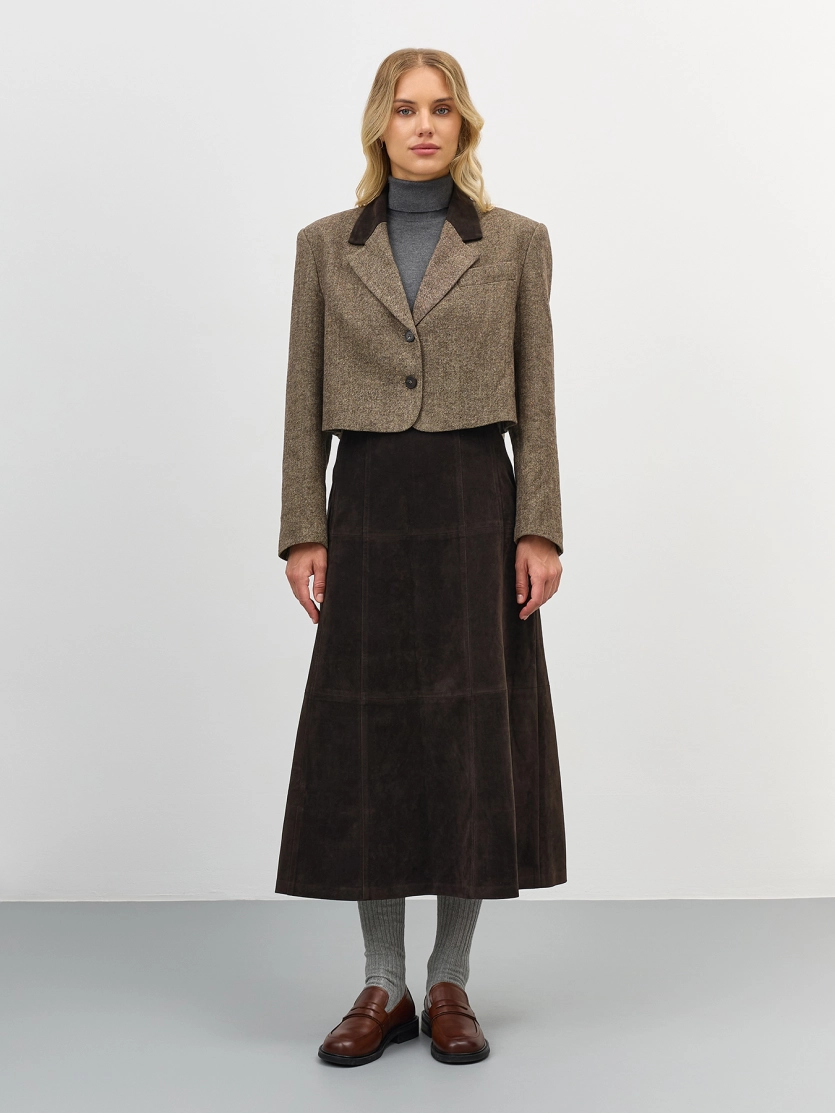 Укороченный жакет из твида