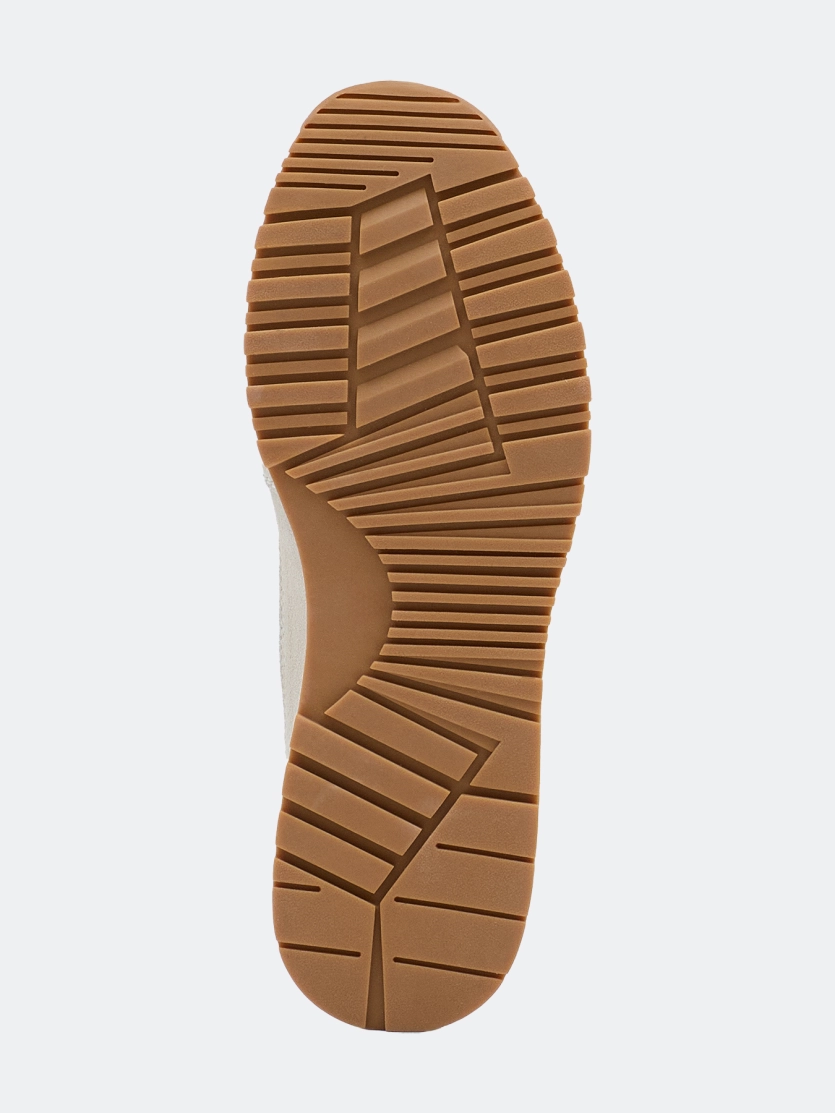 Кроссовки из замши с акцентной сборкой