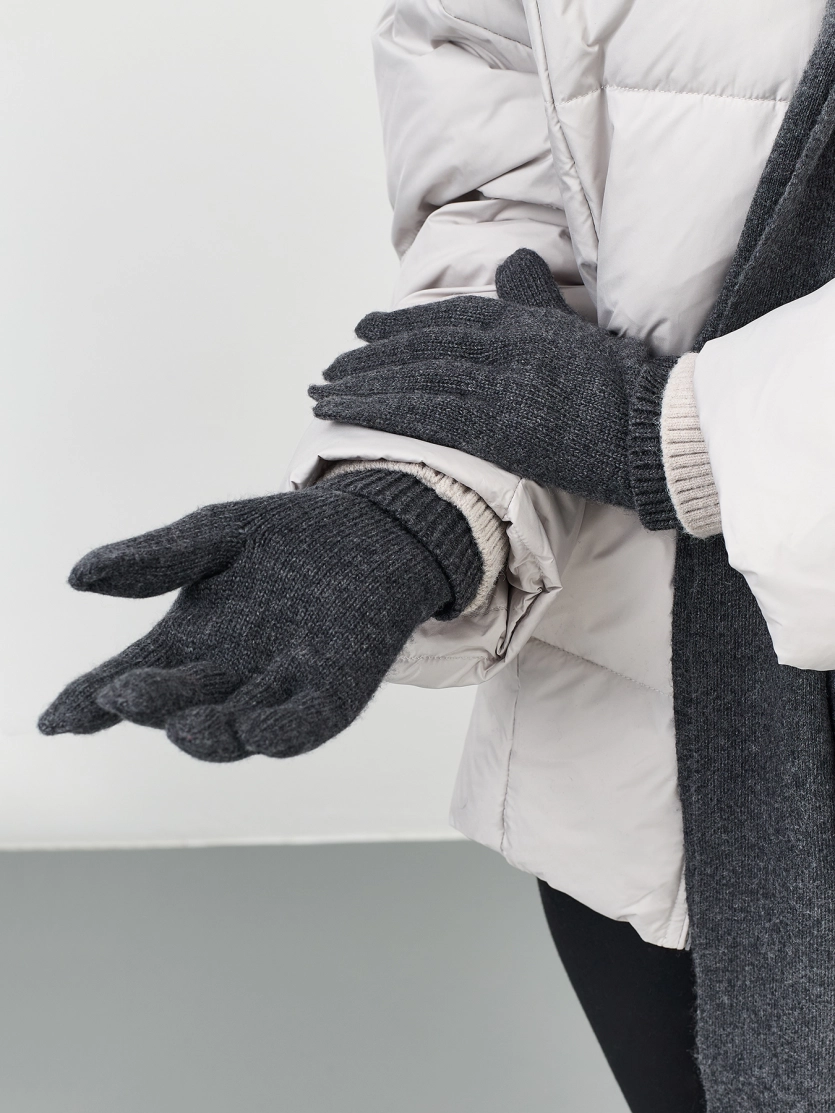 Вязаные перчатки с шерстью