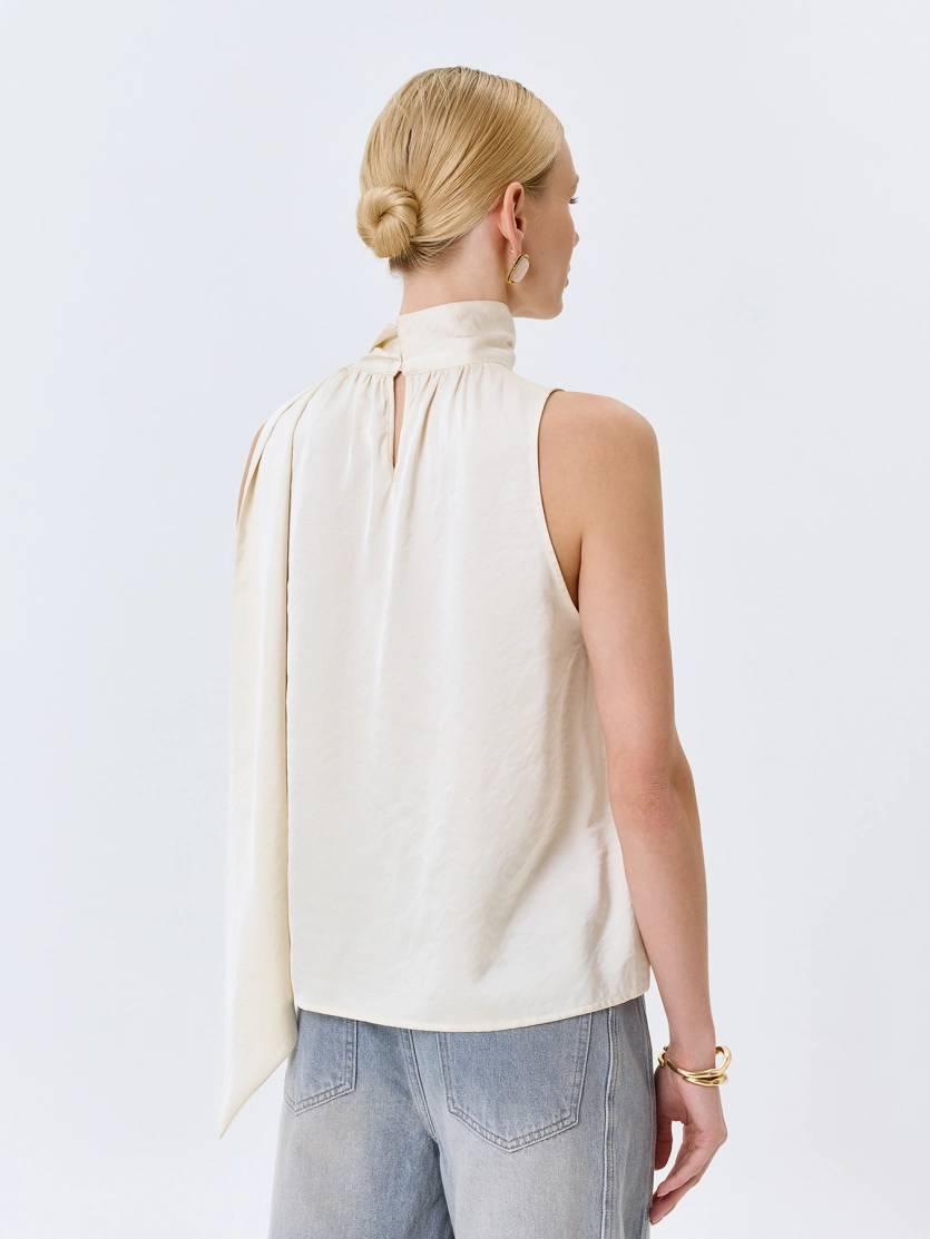 Топ халтер со струящимся шарфом