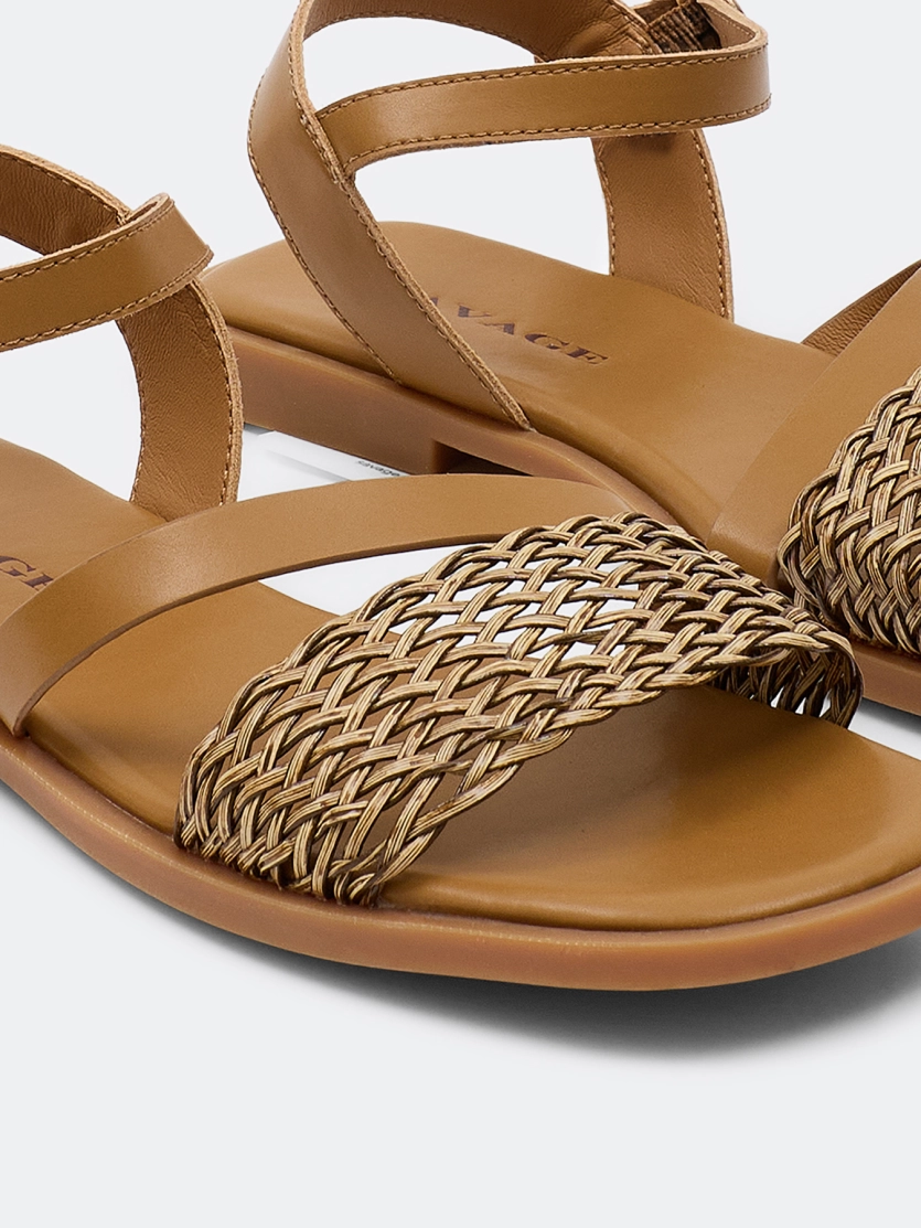 Босоножки из натуральной кожи с плетением