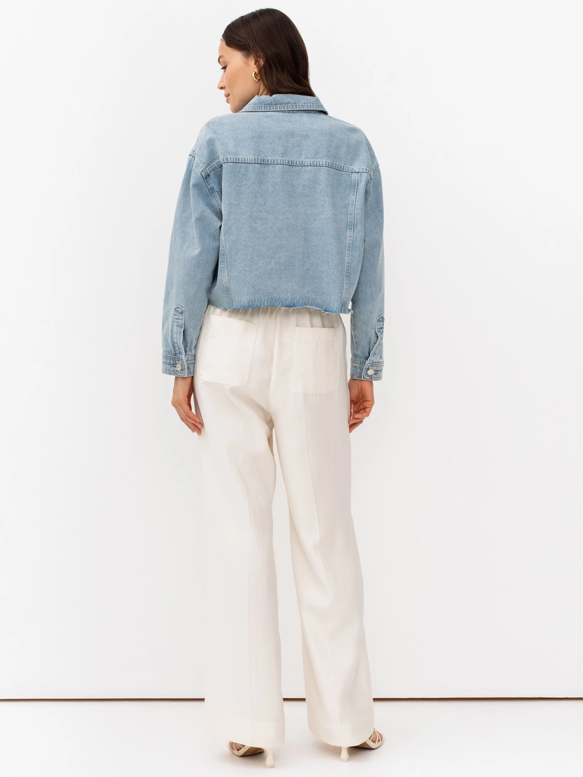 Укороченная oversize джинсовая куртка