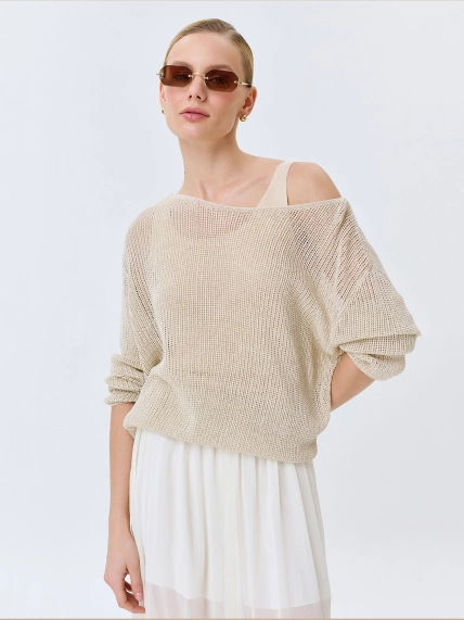 Ажурный комбинированный джемпер