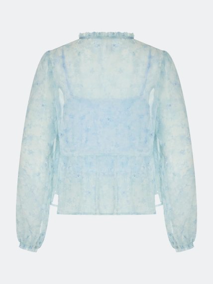 Полупрозрачная блузка с флоральным принтом