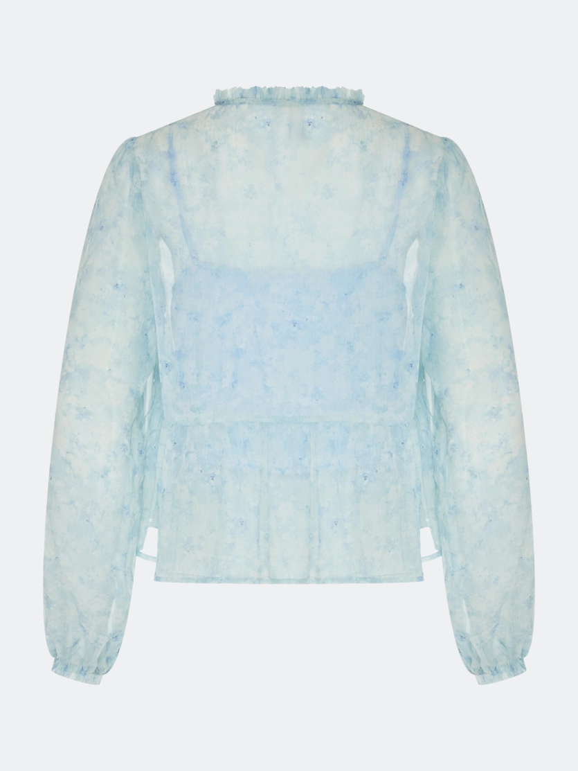 Полупрозрачная блузка с флоральным принтом