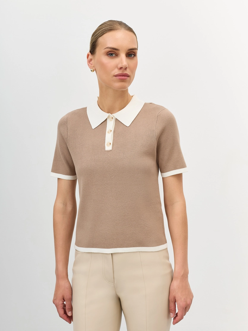 Джемпер поло с контрастными деталями