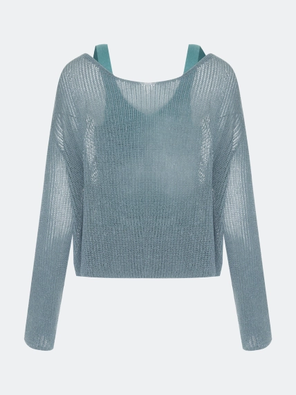 Ажурный комбинированный джемпер