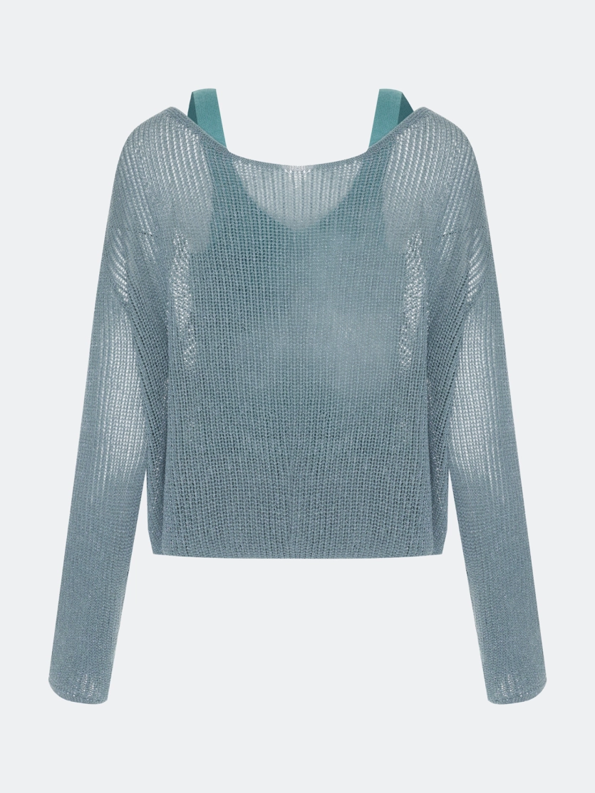 Ажурный комбинированный джемпер